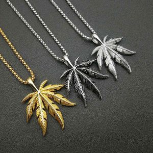 Joyas de oro de 18 <span class=keywords><strong>kilates</strong></span> en acier inoxydable bijoux pour femmes collier pour hommes pendentif feuille d'érable pour cadeau - Product Image 2
