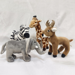 <span class=keywords><strong>Serie</strong></span> de Peluches de Animales de Zoológico: Cebra, Elefante, Jirafa, Realistas, Regalo para Niños, Souvenir, Muñeco de Peluche Suave, Venta al Por Mayor - Product Image 1