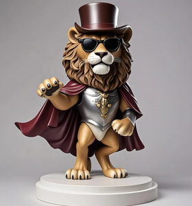 Sư tử cơ thể con người bức tượng nhựa-Thần thoại động vật bức tượng trang trí nội thất nghệ thuật thủ công" - Product Image 2