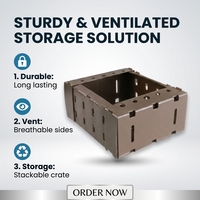 Boîte de rangement en plastique ondulé recyclable PP pour légumes, fruits, graines, riz et emballage d'aliments pour animaux