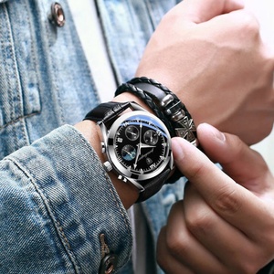 Montre pour homme POEDAGAR, chronographe sport, mode, date, quartz, montre-bracelet haut de gamme, étanche, lumineuse, bracelet en acier - Product Image 4