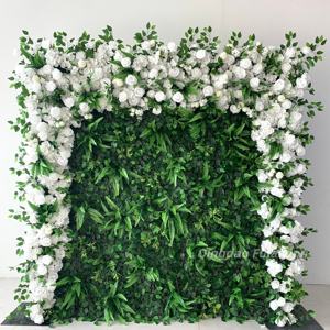 Popular 8x8ft White Ostrich <strong>Feather</strong> Wall Roll Up Cloth Back Flower Wall <strong>Wedding</strong> <strong>Decor</strong> Backdrop - Product Image 6