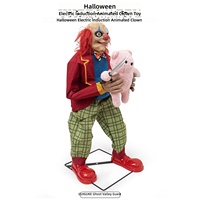 Grande figurine de clown électrique à induction pour Halloween, à brancher, pièce décorative effrayante pour maison hantée