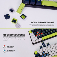 FANTECH Keyboard Gaming mekanis berkabel MK874V2 kabel lepas pasang 63 tombol RGB antighosting Double-Shot ABS PC Gaming