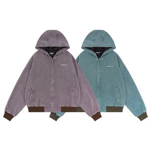 Chaqueta con Capucha de Lona Gruesa con Lavado Ácido, Estilo Hip Hop, para Hombre, Resistente al Viento, Transpirable y Ecológica, para Otoño - Product Image 1