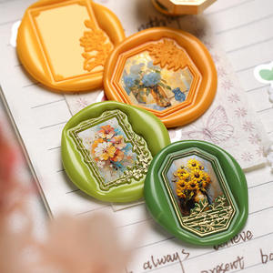 Sellos de Cera de la Serie Plant Border con Cabezas de Cobre, Diseños Clásicos de Hojas y Mariposas, Suministros para Manualidades de Boda - Product Image 3