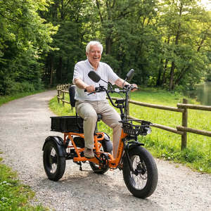 <span class=keywords><strong>Tricycle</strong></span> <span class=keywords><strong>électrique</strong></span> pliable Meetone, pneus larges 18*4.0, 3 roues, espace de chargement ouvert pour adultes, 30 km/h, autonomie 30-50 km, <200W, 48V, 200-300 kg - Product Image 2