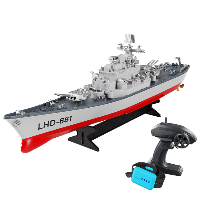DWI DOWELLIN 2.4G 1:390 Remote Control Model Battleship Boat Toys RC Boat Ship for Adults Kids
