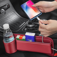 Organisateur élégant pour l'espace entre les sièges de voiture en cuir, boîte de rangement pour accessoires intérieurs, adapté aux modèles BMW, Toyota, Honda