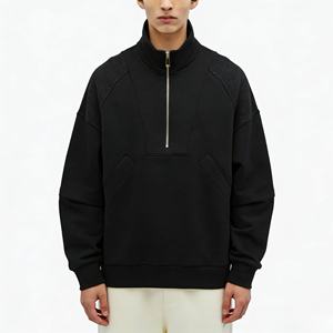 <span class=keywords><strong>2026</strong></span> 男士纯色休闲立领半拉链卫衣-尼龙/棉防皱透气 - Product Image 5