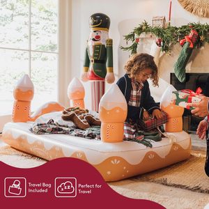 Nhà Máy Outlet giáng sinh lâu đài <span class=keywords><strong>Inflatable</strong></span> giường du lịch cho trẻ em thoải mái đổ xô vải đệm không khí qua đêm bé nôi - Product Image 6
