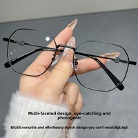 Lunettes anti-lumière bleue Tmall Explosions 17876S Milk Tea Pigment Yan pour femmes, monture complète hexagonale punk Danyang, pour visage ovale, monture rapide