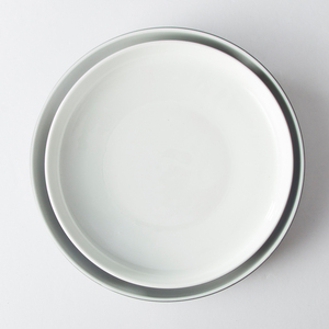 Nordic Grey Bottom White Round Ceramic Restaurant Dinner Plate Porcellana <span class=keywords><strong>Ristorante</strong></span> <span class=keywords><strong>Bianchi</strong></span> Gourmet in Porcellana - Product Image 2