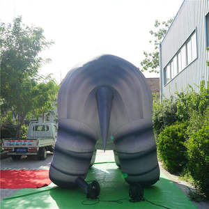 Hippopotame gonflable réaliste 3D géant, modèle d'animal <span class=keywords><strong>aquatique</strong></span> personnalisé pour la publicité commerciale sur le thème des zoos en plein air - Product Image 3