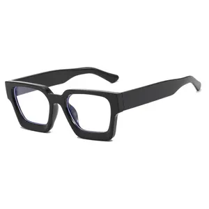 Óculos de sol com moldura quadrada para mulheres, óculos de sol com moldura grossa de plástico retangular UV400 da moda masculina
