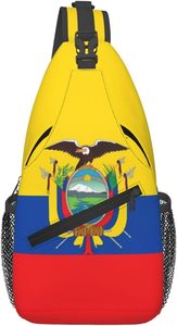 Mochila Bandolera Deportiva de Viaje con Estampado de la Bandera de Ecuador, Bolso Cruzado Patriótico para <span class=keywords><strong>Hombre</strong></span> y Mujer - Product Image 2