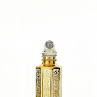 Flacon de parfum de luxe 3, 6, 12 ml, en verre octogonal fin avec finition dorée, applicateur à bille, rechargeable, pour voyage, emballage cadeau