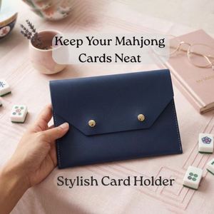 Faux Leather Mahjong Card Clutch Preppy Southern Style Game Organizer PU Leather Mahjong Card Clutch <b>Holder</b> Pouch - Product Image 2