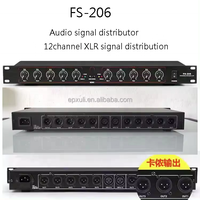 FS-206 Distributor sinyal XLR dua belas-Way pengendali performa panggung peralatan Audio 12 saluran pembagi sinyal keluaran