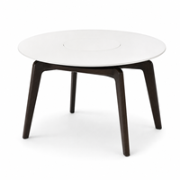Table à manger en verre trempé de luxe moderne, plateau blanc écologique, pieds en bois massif, meubles de salle à manger pour appartement, import