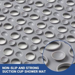 Tapis <span class=keywords><strong>de</strong></span> bain et <span class=keywords><strong>de</strong></span> <span class=keywords><strong>douche</strong></span> antidérapant en PVC écologique 31,5x47,2 pouces, séchage rapide, trous <span class=keywords><strong>de</strong></span> drainage, ventouses, doux et confortable - Product Image 6