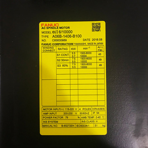 A06B-1406-B100 มอเตอร์แกนหมุน AC ของแท้ใหม่จาก FANUC สำหรับ PLC - Product Image 2