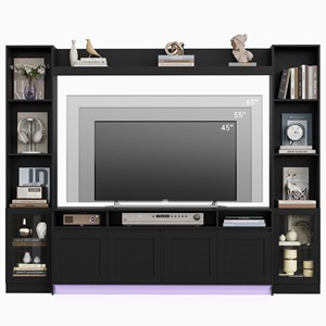 Meuble mural de style farmhouse personnalisé, centre de divertissement, meuble <span class=keywords><strong>TV</strong></span> avec étagères et armoire pour salon - Product Image 6