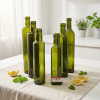 Bouteille en verre vide pour huile d'olive Marasca en gros, 250/500/750/1000 ml, récipient alimentaire en verre avec bouchon en aluminium