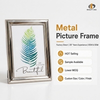 Cadre photo en métal de luxe classique avec bordure perlée, personnalisé, argenté, pour décoration de bureau de mariage, vente en gros