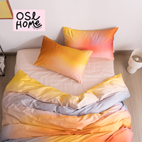 Parure de lit 4 pièces en satin de coton longues fibres, dégradé crème nordique, 60 fils, housse de couette imprimée en pur coton de qualité supérieure