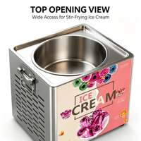 Machine commerciale à rouleaux de crème glacée frite, double cuve, en acier inoxydable 304, congélation rapide pour production à haut volume