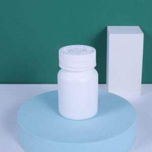 Bouteille en HDPE blanche de qualité alimentaire 100 ml de qualité pharmaceutique avec personnalisation possible pour pilules, compléments alimentaires, capsules, médicaments - Product Image 1