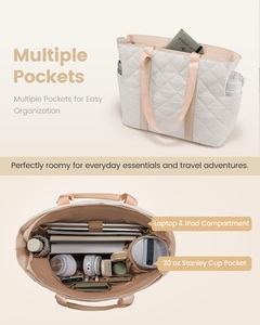 Sac à bandoulière matelassé léger pour <span class=keywords><strong>ordinateur</strong></span> portable 15,6-17,3 pouces pour <span class=keywords><strong>femme</strong></span>, idéal pour le bureau et le quotidien - Product Image 3