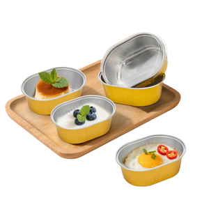 Barquettes alimentaires rectangulaires épaissies en aluminium de 200 ml, 150 ml, 1000 ml avec couvercle en PP, jetables, dorées, compatibles micro-ondes - Product Image 2