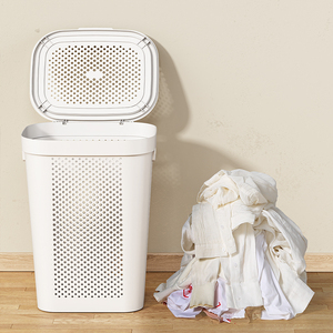 Nhà Nguồn cung cấp lớn bẩn quần áo giỏ nhựa cán giặt cản trở với đồ lót giỏ xử lý bánh xe - Product Image 6