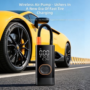 Gonfleur de pneus portable de poche 55W 150 PSI, pompe à air sans fil haute pression avec affichage numérique et lumière LED pour voiture, vélo, ballon - Product Image 3