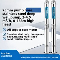 Pompe à eau submersible à diaphragme en acier inoxydable 1,5 CV 220V Basse pression Spéciale 75 mm Petit diamètre Ultra-fine Haute performance