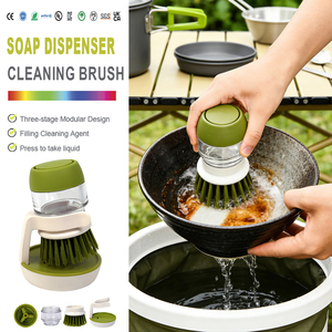 Dispensador de Jabón Líquido para <span class=keywords><strong>Lavavajillas</strong></span> de Cocina, de Alta Calidad, Ecológico, Duradero, con Bandeja de Goteo, Mango de ABS y Cepillo de Nailon - Product Image 1