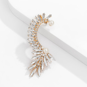 Tiktok-pendientes de perlas de cristal para mujer y niña, joyería elegante con diamantes de imitación, para oreja de hoja, con personalidad, regalo - Product Image 4