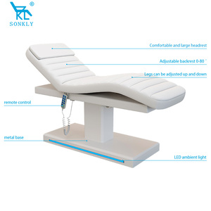 SONKLY Sillón de Spa de Diseño Moderno y Exclusivo en Cuero Sintético, <span class=keywords><strong>Camilla</strong></span> Estética Curva para Pestañas, Sofá de Masaje - Product Image 6