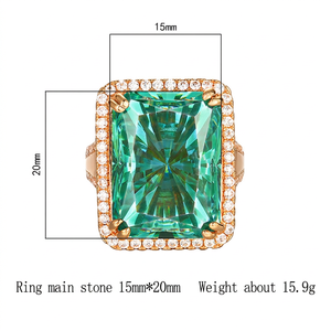Anillo Geométrico Ovalado de Alta Calidad Toderi Náutico Ecológico Chapado en Oro Rosa sobre Cobre con Circonita Multicolor Creada en Laboratorio de 15*20mm - Product Image 3