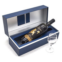 Boîte cadeau de luxe personnalisée en carton, double porte, pliable en forme d'éventail, pour vin et champagne