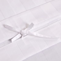 Draps de lit d'hôtel en coton blanc moderne 1cm/3cm Literie confortable de luxe rayée en satin