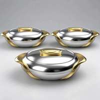 Ensemble de 3 casseroles isothermes robustes pour buffet, idéal pour le marché de la restauration nigériane, les hôtels aux États-Unis et les fêtes du Ramadan