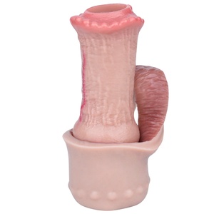 Funda texturizada de silicona suave para pene con diseño de caballo para hombres, anillo para pene para mayor grosor y retardo - Product Image 5