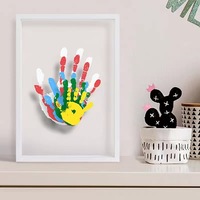 Marco de recuerdo para huellas de manos, kit de huellas de manos para bebés y familias, marco de huellas de manos DIY para padres e hijos, marco de huellas de manos para parejas