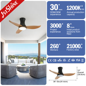 1stshine Ventilateur de plafond LED 36 pouces design fantaisie ventilateur de plafond à pales ABS à profil bas avec lumière LED - Product Image 3