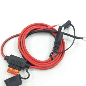 Solar Dc Power Cord 20A IP65 <b>PVC</b> SAE Plug With Fuse Holder 2 Core Wire For Outdoor Use - Product Image 2