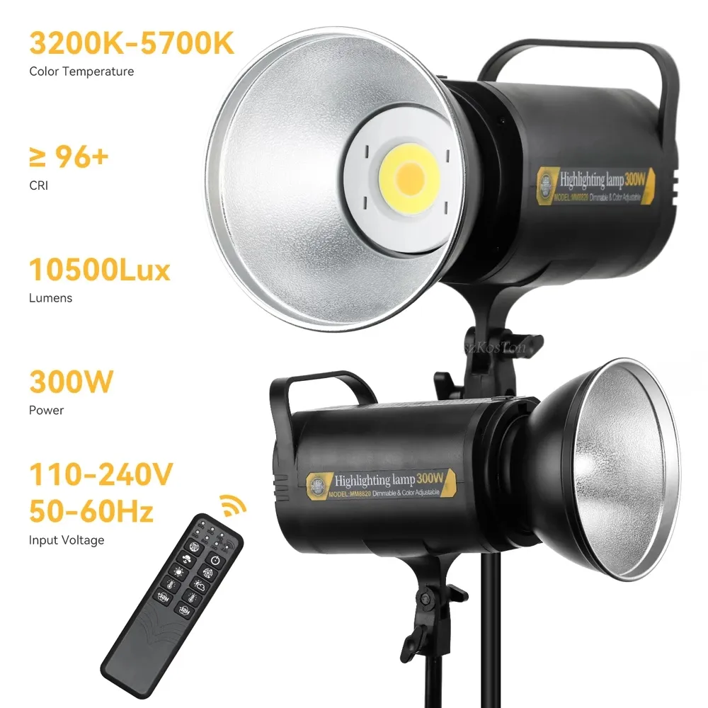 high speed 300w Led Video Light 5700k Continuous Dimmable Photography Lamp Photo Studio Daylight Lighting For Video Live light