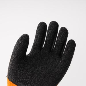 Gants de travail en <span class=keywords><strong>latex</strong></span> <span class=keywords><strong>enduit</strong></span> de polyester orange de 8 pouces certifiés CE ISO9001, gants en <span class=keywords><strong>latex</strong></span> gaufré - Product Image 6